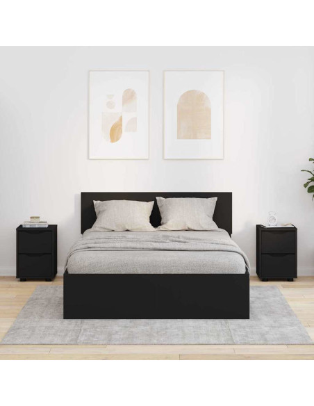 Comodini 2 pcs Nero 30,5 x 30 x 43 cm Legno multistrato