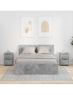 Comodini con cassetto 2 pcs Grigio cemento 30,5 x 30 x 43 cm