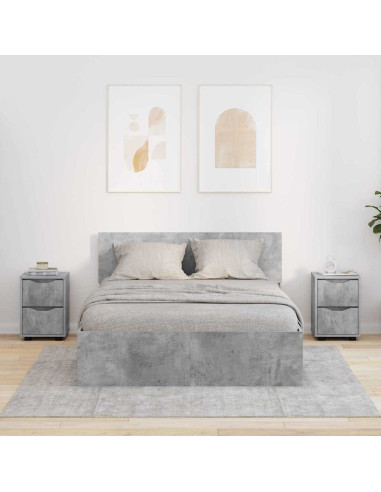 Comodini con cassetto 2 pcs Grigio cemento 30,5 x 30 x 43 cm