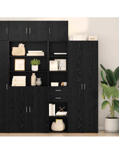 Credenza Rovere Nero 40 x 42,5 x 185 cm Legno multistrato