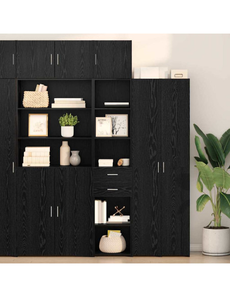 Credenza Rovere Nero 40 x 42,5 x 185 cm Legno multistrato