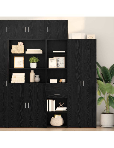 Credenza Rovere Nero 50 x 42,5 x 185 cm Legno multistrato