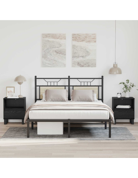 Armadietto per letto con cassetto Rovere Nero 40 x 35 x 50 cm