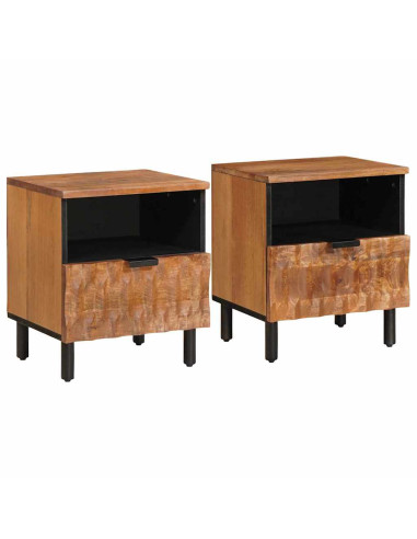 Armadio da Notte con cassetto 2 pcs Marrone 40 x 33 x 46 cm