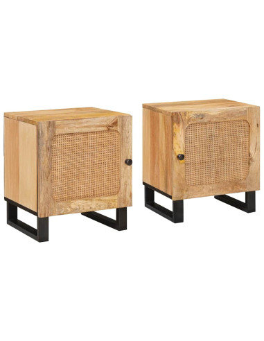 Armadio da Notte 2 pcs Naturale 40 x 33 x 46 cm