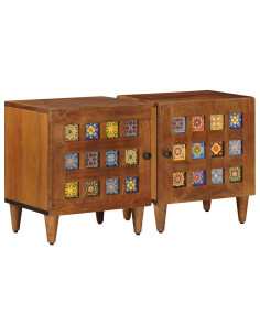 Armadio da Notte 2 pcs Marrone 40 x 33 x 46 cm