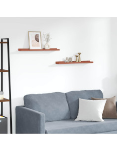 Scaffale da parete 2 pcs Rosso 60 x 9 x 3 cm Legno multistrato