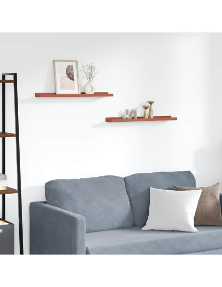 Scaffale da parete 2 pcs Rosso 60 x 9 x 3 cm Legno multistrato