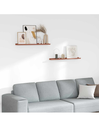 Scaffale da parete 2 pcs Rosso 80 x 9 x 3 cm Legno multistrato