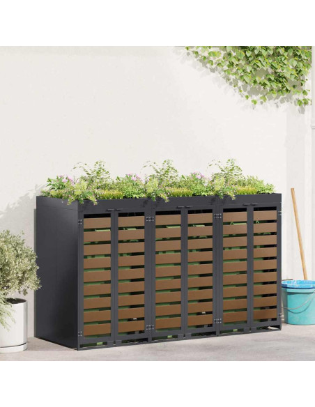 Contenitore per Rifiuti per 3 Bidoni 340 x 77.5 x 115.5 cm