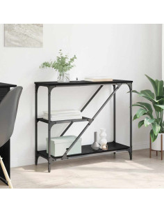 Tavolo consolle Rovere Nero 88,5 x 30 x 75 cm Legno multistrato
