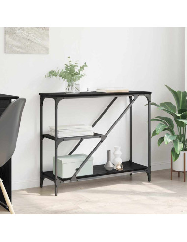 Tavolo consolle Rovere Nero 88,5 x 30 x 75 cm Legno multistrato