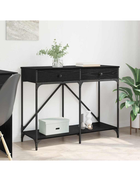 Tavolo consolle con cassetto Rovere Nero 100 x 39 x 78,5 cm