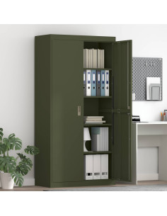 Armadio 2 pcs Verde oliva 90 x 40 x 180 cm Acciaio