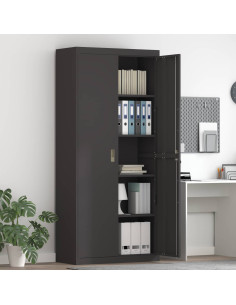 Armadio 2 pcs Nero 90 x 40 x 200 cm Acciaio