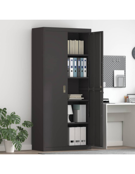 Armadio 2 pcs Nero 90 x 40 x 200 cm Acciaio