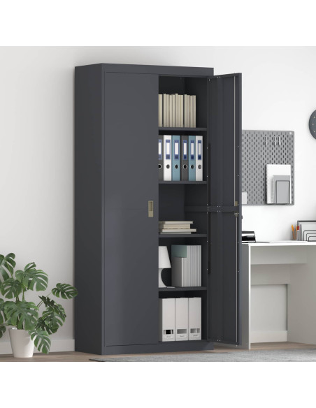 Armadio 2 pcs Antracite 90 x 40 x 200 cm Acciaio