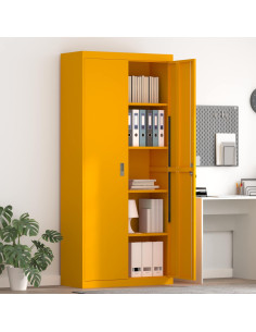 Armadio 2 pcs Giallo senape 90 x 40 x 200 cm Acciaio
