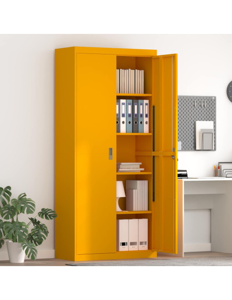 Armadio 2 pcs Giallo senape 90 x 40 x 200 cm Acciaio