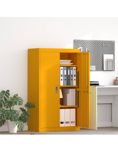 Armadio 2 pcs Giallo senape 80 x 40 x 140 cm Acciaio