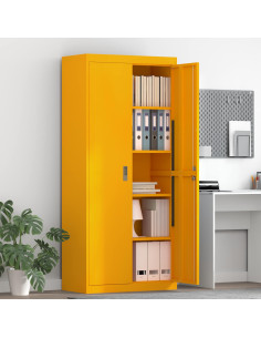 Armadio 2 pcs Giallo senape 80 x 40 x 180 cm Acciaio