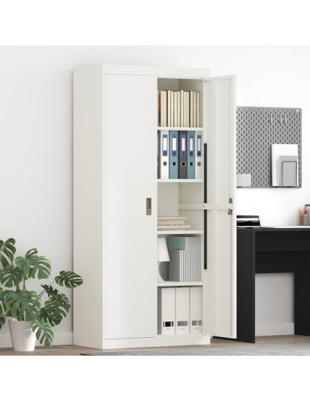 Armadio 2 pcs Bianco 80 x 40 x 180 cm Acciaio