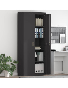 Armadio 2 pcs Nero 80 x 40 x 200 cm Acciaio