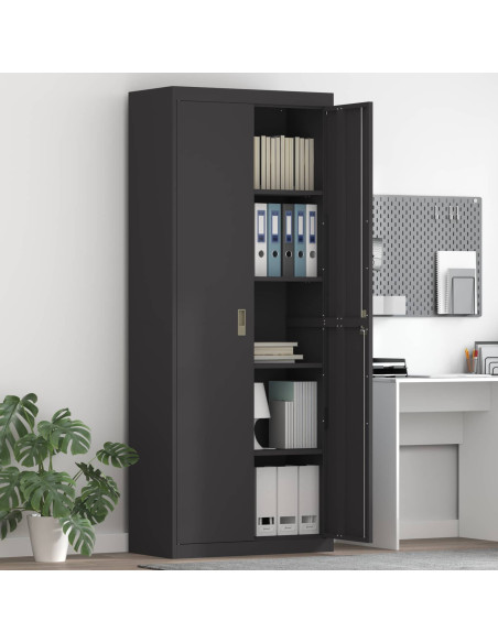 Armadio 2 pcs Nero 80 x 40 x 200 cm Acciaio