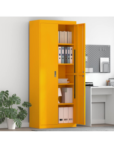 Armadio 2 pcs Giallo senape 80 x 40 x 200 cm Acciaio