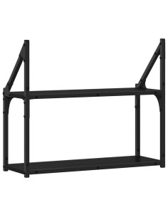 Scaffale da parete con lo scaffale Rovere nero 60 x 21 x 51 cm