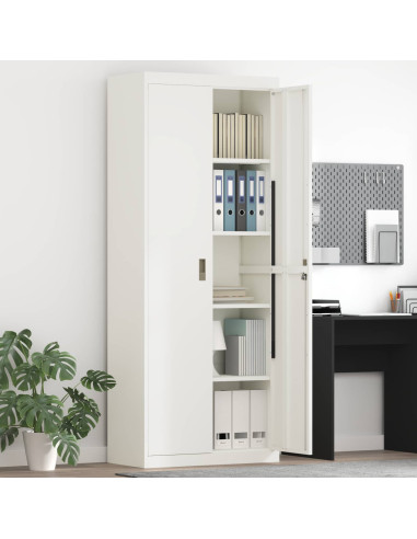 Armadio 2 pcs Bianco 80 x 40 x 200 cm Acciaio