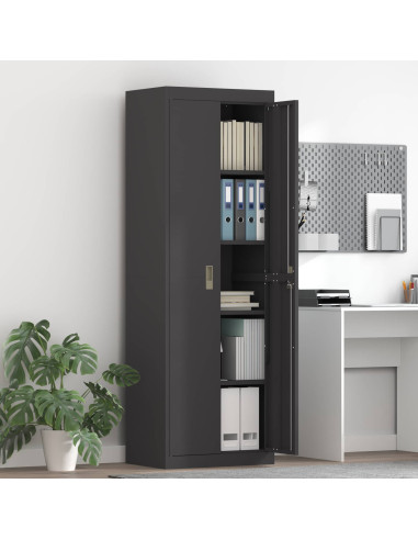 Armadio 2 pcs Nero 60 x 40 x 180 cm Acciaio