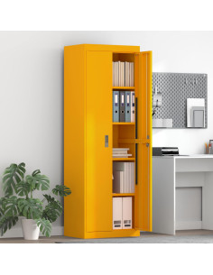 Armadio 2 pcs Giallo senape 60 x 40 x 180 cm Acciaio