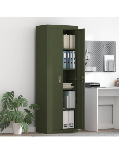 Armadio 2 pcs Verde oliva 60 x 40 x 180 cm Acciaio