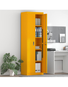 Armadio 2 pcs Giallo senape 60 x 40 x 200 cm Acciaio