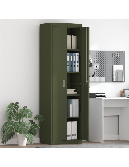Armadio 2 pcs Verde oliva 60 x 40 x 200 cm Acciaio