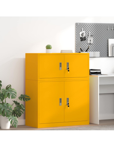 Armadio Giallo senape 90 x 40 x 40 cm Acciaio