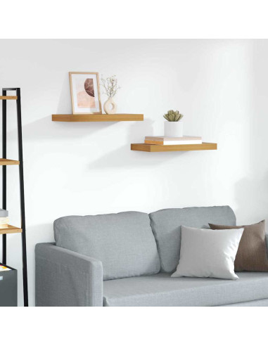 Scaffale da parete 2 pcs Marrone 50 x 23 x 4 cm