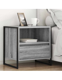 Comodino Grigio Sonoma 50 x 39,5 x 50 cm Legno multistrato