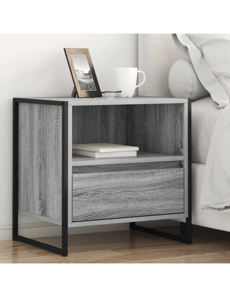 Comodino con cassetto 2 pcs Grigio Sonoma 50 x 39,5 x 50 cm