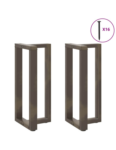 Gambe per tavolo da bar a forma di T 2 pz nere 40x35x(90-91) cm in acciaio
