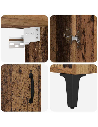 Credenza 2 pcs Legno vecchio Legno multistrato