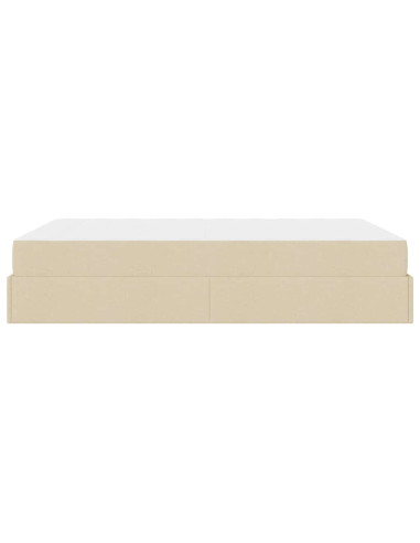 Struttura letto con materasso con materasso 2 pcs Crema Tessuto