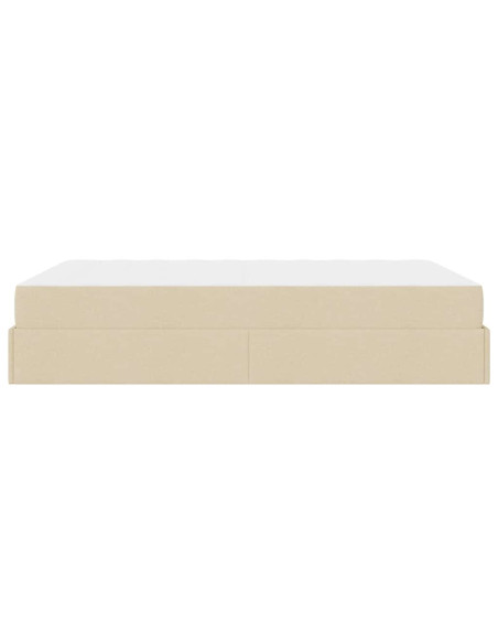 Struttura letto con materasso con materasso 2 pcs Crema Tessuto