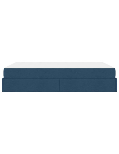Struttura letto con materasso con materasso 2 pcs Blu Tessuto