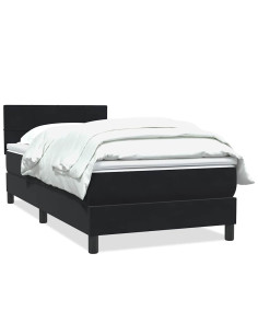 Giroletto a Molle con Materasso Nero 80x220 cm Velluto