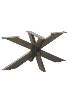 Gamba per tavolino da caffè a forma di ragno nera 98x58x(42-43) cm in acciaio