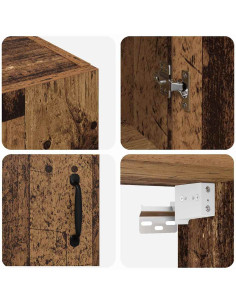 Mobiletto a muro 2 pcs Legno vecchio 69,5 x 34 x 90 cm