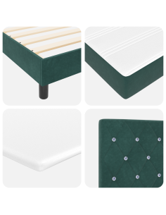 Letto a molle con materasso Verde Scuro 200 x 200 cm Poliestere