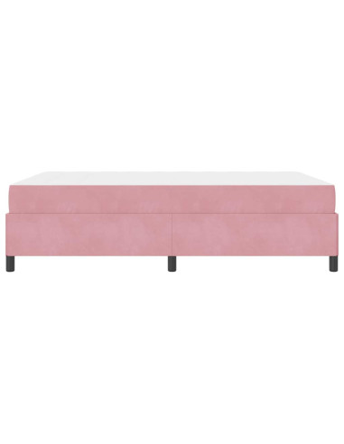 Struttura del letto con materasso Rosa 140 x 190 cm Tessuto